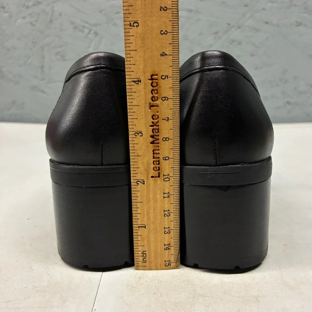 Coach Colleen Platform Lug Sole Loafers Womens 7 Black Leather CC948 Chunky